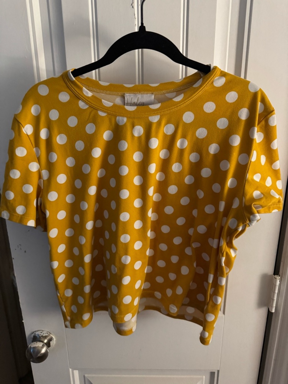 Women’s Yellow Polka Dot Short Sleeve Tee